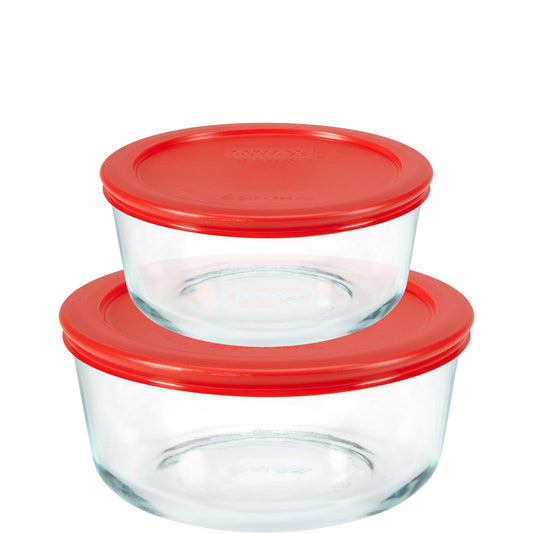 Pyrex® Simply Store® 4-piece Round Glass Storage Set