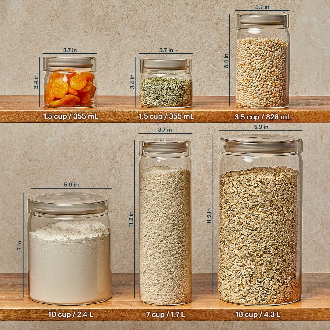 Pyrex® 6-Piece Lightweight Glass Canister Set
