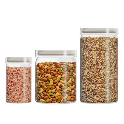 Pyrex® 3-Piece Lightweight Glass Canister Set