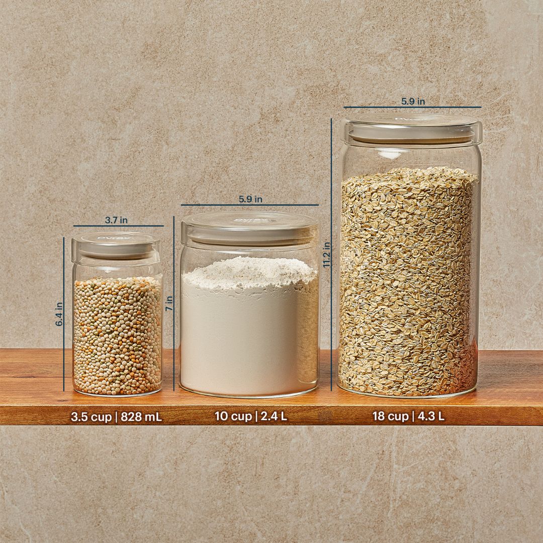 Pyrex® 3-Piece Lightweight Glass Canister Set