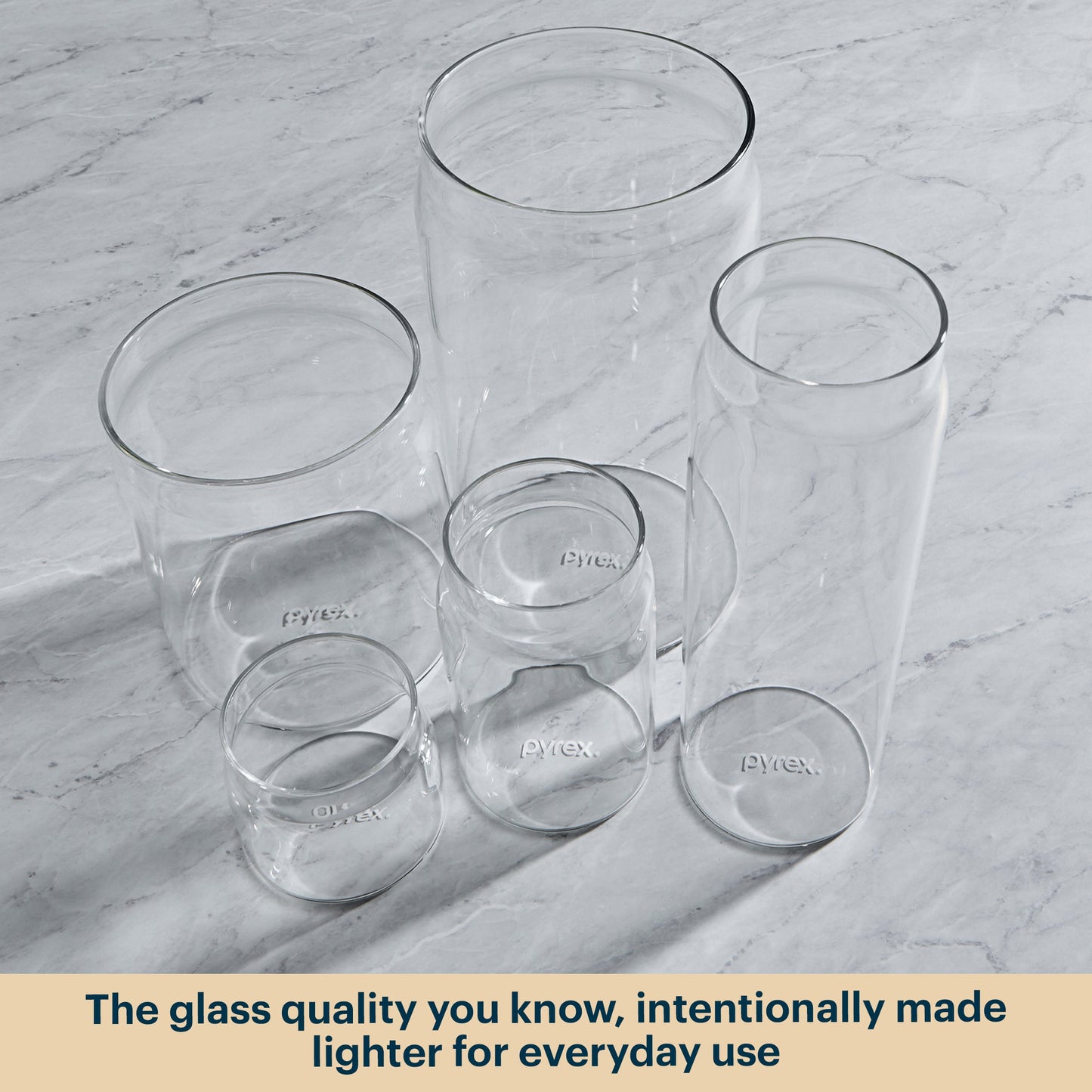 Pyrex® 6-Piece Lightweight Glass Canister Set