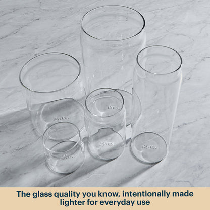 Pyrex® 6-Piece Lightweight Glass Canister Set
