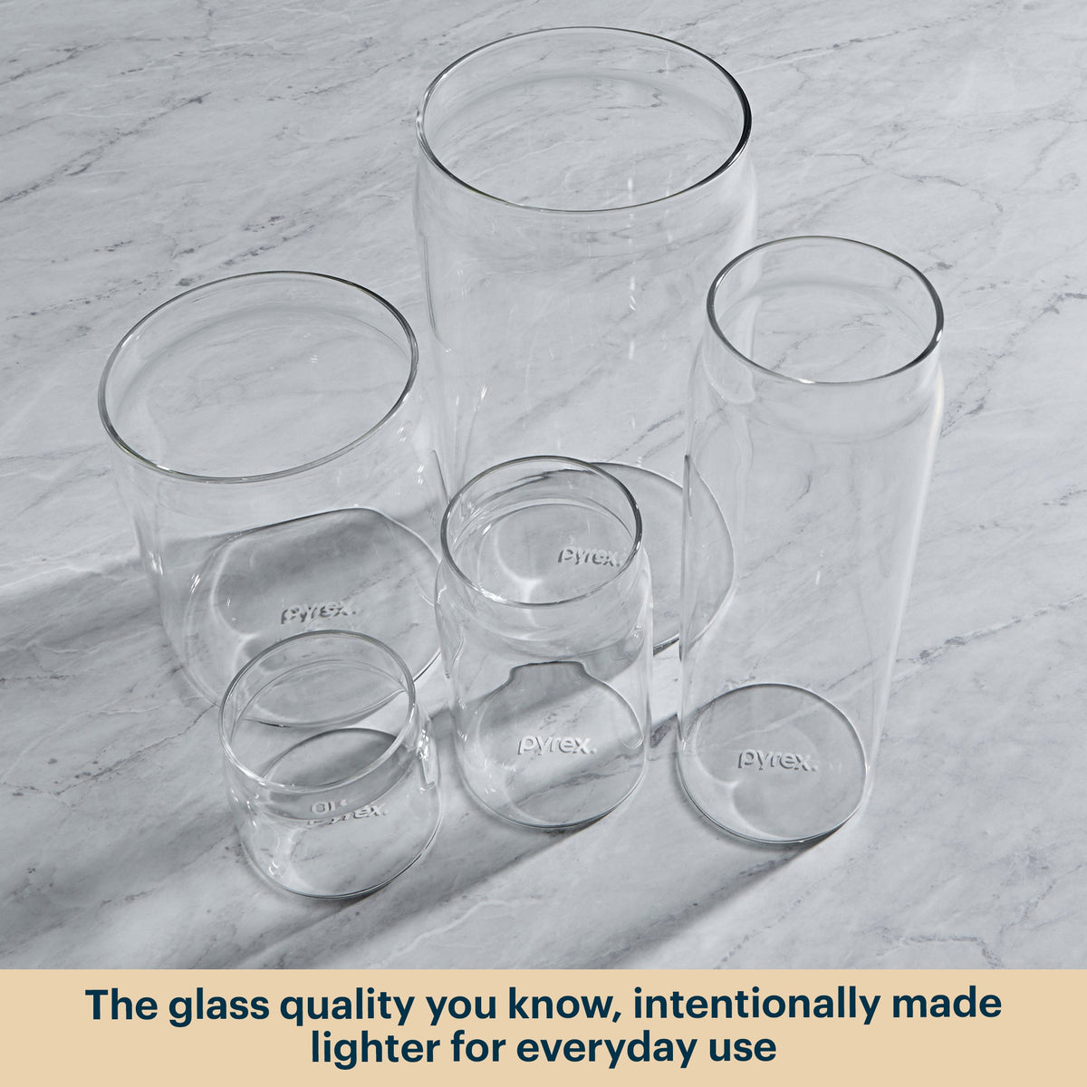 Pyrex® 4-Piece Lightweight Glass Canister Set