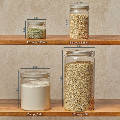 Pyrex® 4-Piece Lightweight Glass Canister Set