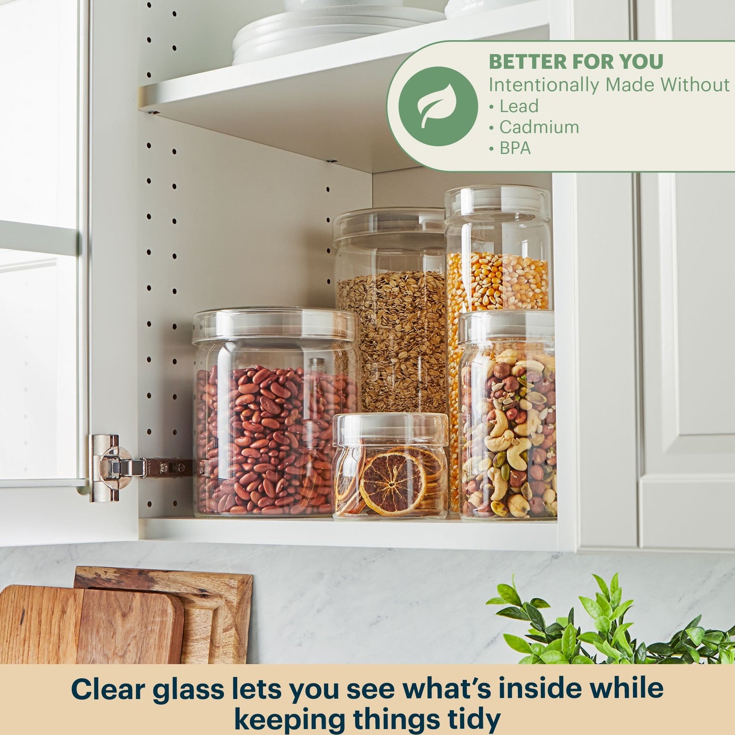 Pyrex® 4-Piece Lightweight Glass Canister Set