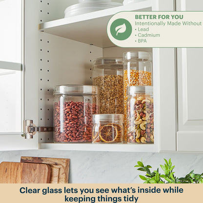 Pyrex® 4-Piece Lightweight Glass Canister Set