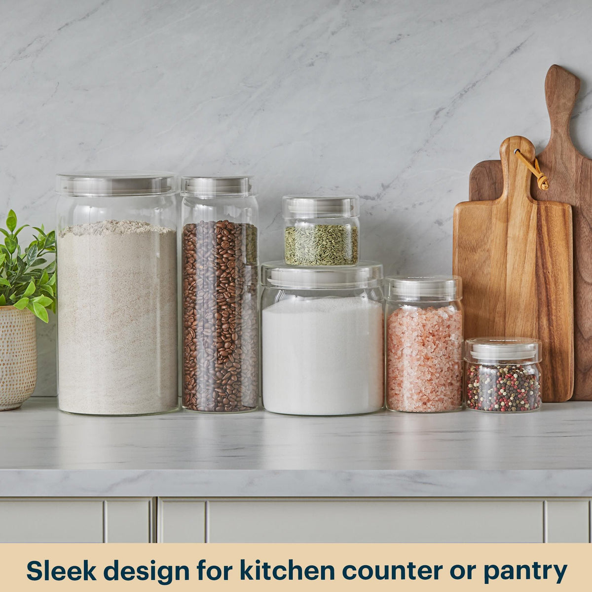 Pyrex® 4-Piece Lightweight Glass Canister Set