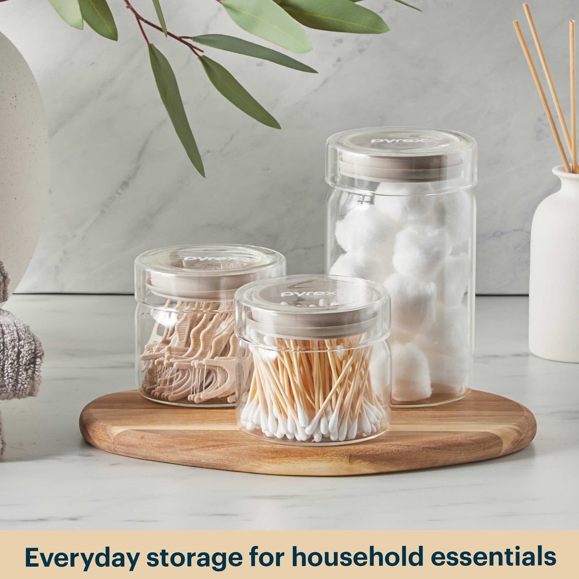 Pyrex® 4-Piece Lightweight Glass Canister Set
