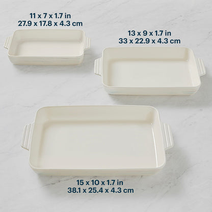 Pyrex® 3-Piece Rectangular Ceramic Bakeware Set