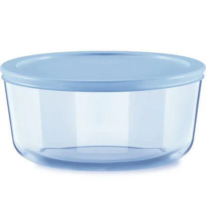 Pyrex® Simply Store® Tinted 7-cup Round Storage with Blue Plastic Lid