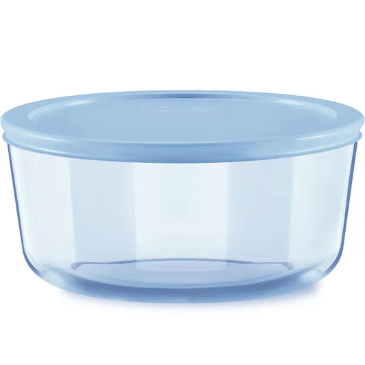 Pyrex® Simply Store® Tinted 7-cup Round Storage with Blue Plastic Lid