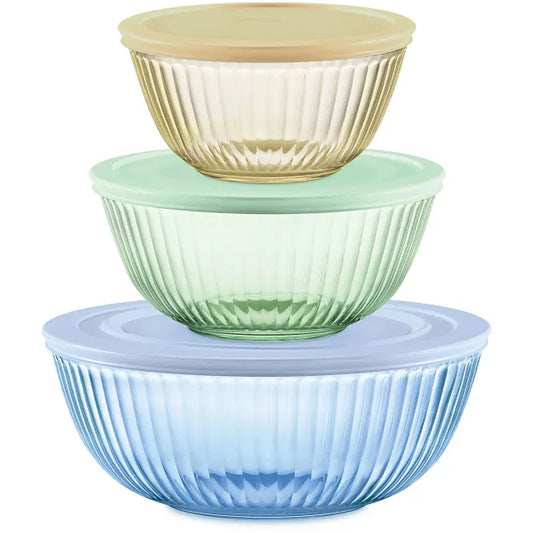 Pyrex® Colors Sculpted Tinted 6-piece Mixing Bowl Set
