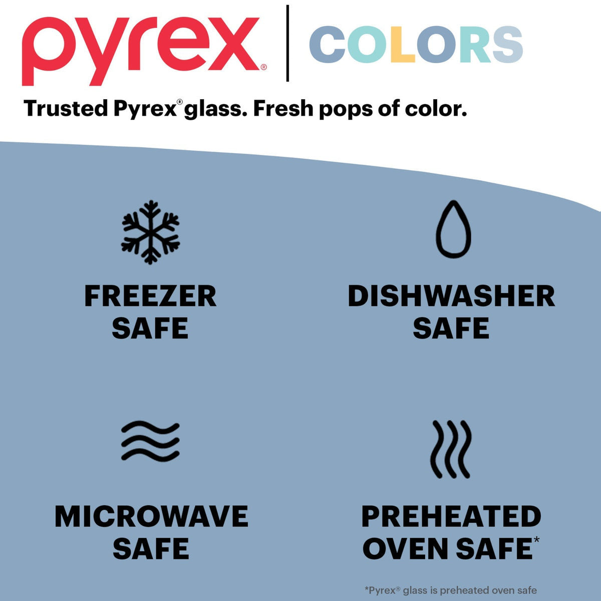 Pyrex® Simply Store® Tinted 4-piece Rectangle Storage Set with Green Plastic Lids