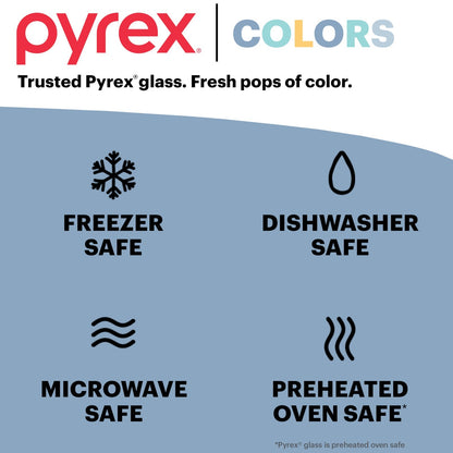 Pyrex® Simply Store® Tinted 4-piece Rectangle Storage Set with Green Plastic Lids