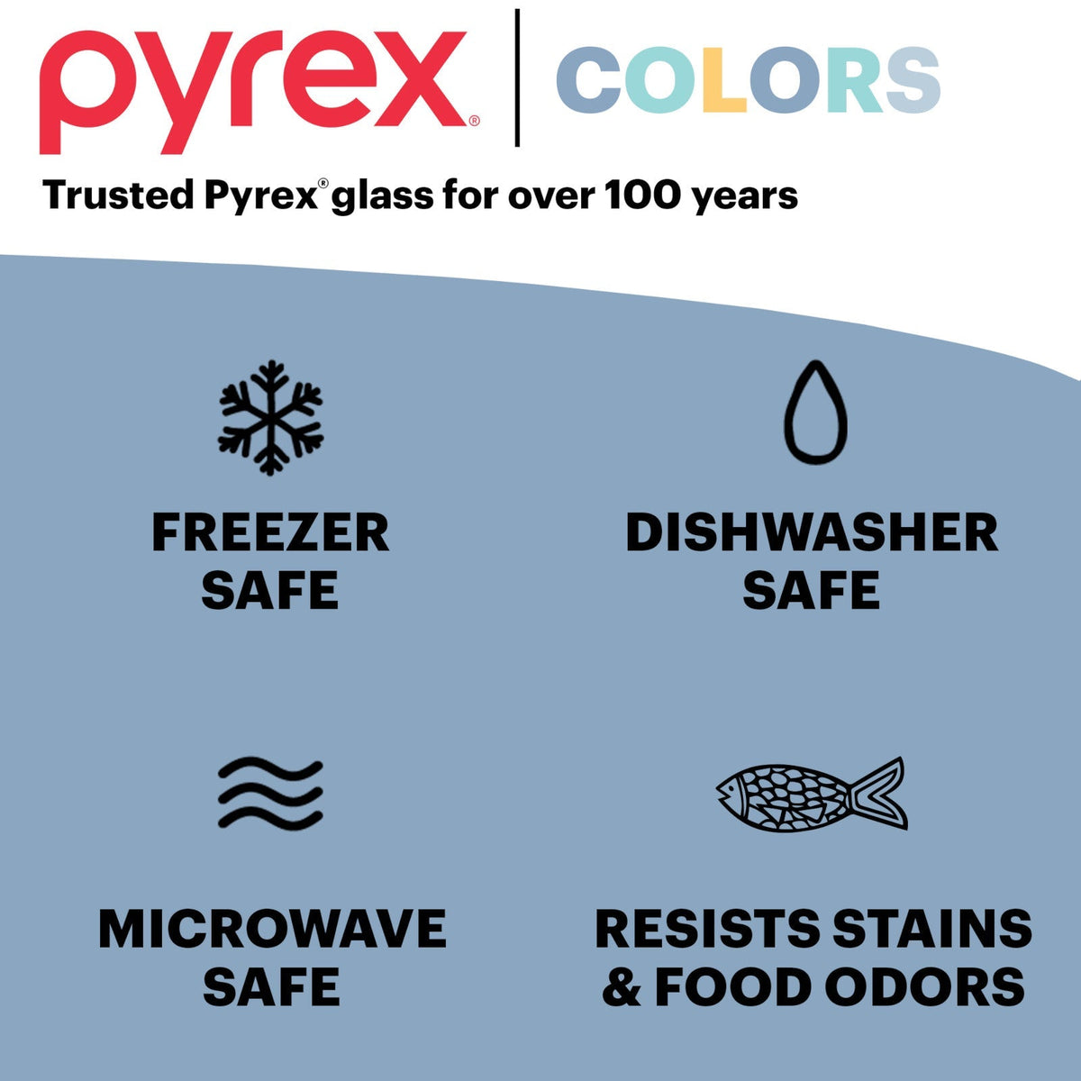 Pyrex® Simply Store® Tinted 11-cup Rectangle Storage with Green Plastic Lid