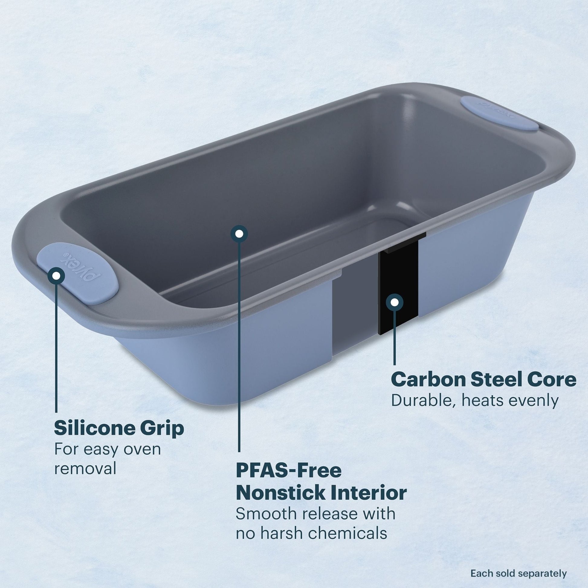 Pyrex® Metal Bakeware 3-Piece Large Cookie Sheet Set in Cerulean