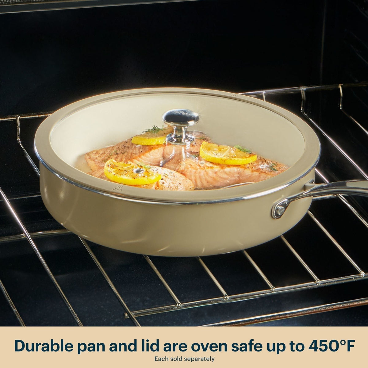 Pyrex® Ceramic Cookware 10.8-in/3.5qt Deep Fry Pan with Lid