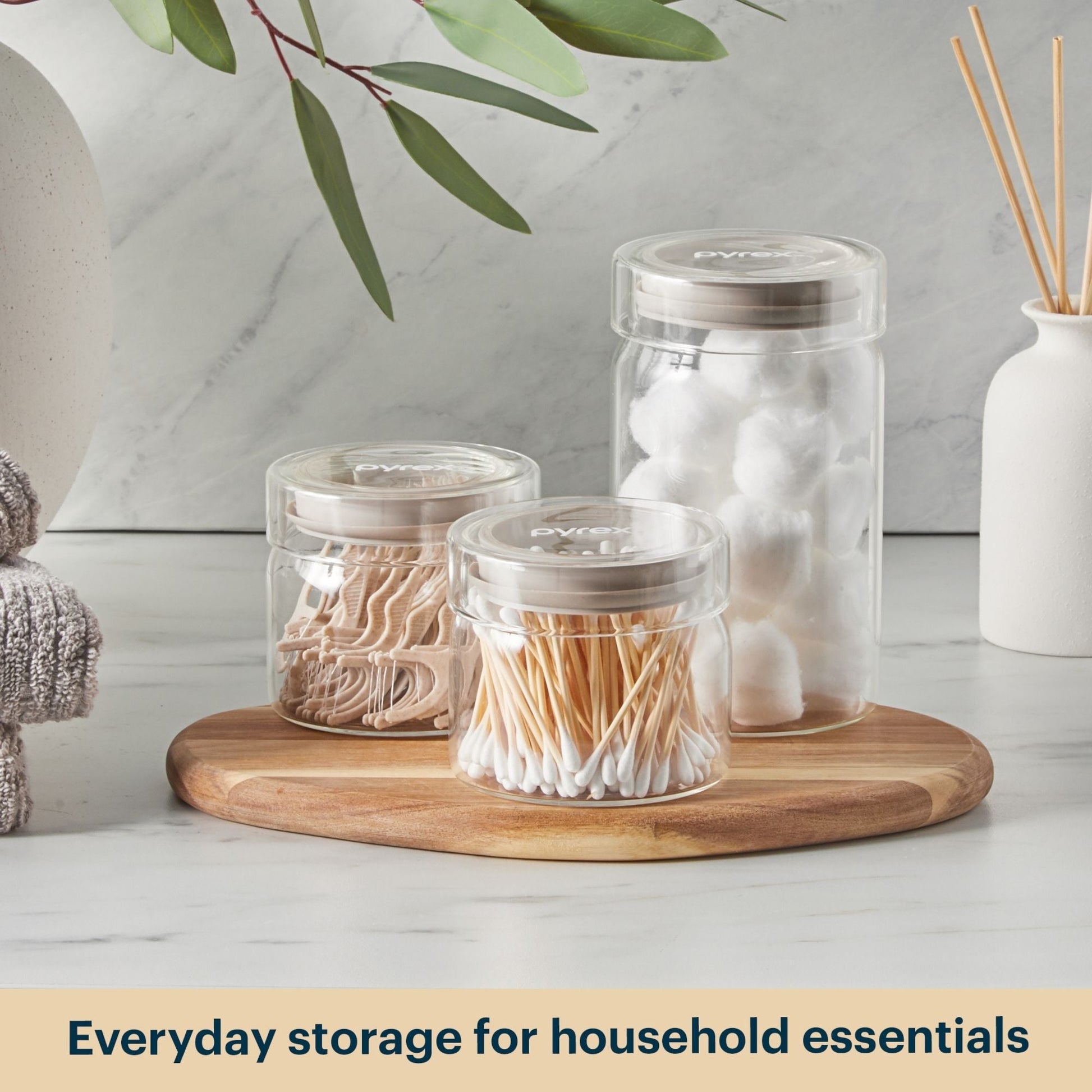 Pyrex® 6-Piece Lightweight Glass Canister Set