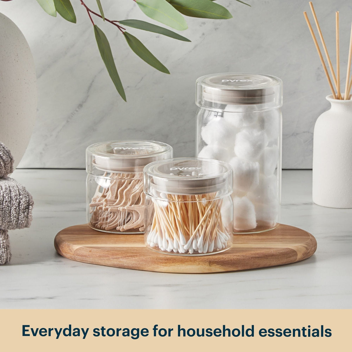 Pyrex® 3-Piece Lightweight Glass Canister Set
